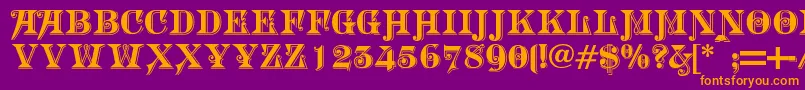 Morgantwentynine Font – Orange Fonts on Purple Background