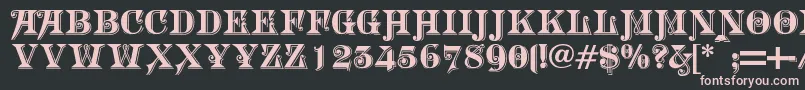 Fonte Morgantwentynine – fontes rosa em um fundo preto
