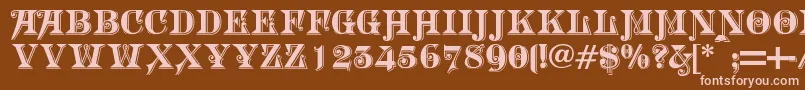 フォントMorgantwentynine – 茶色の背景にピンクのフォント