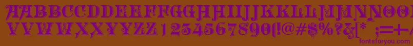 Morgantwentynine Font – Purple Fonts on Brown Background