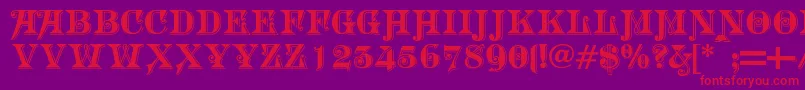 Morgantwentynine Font – Red Fonts on Purple Background