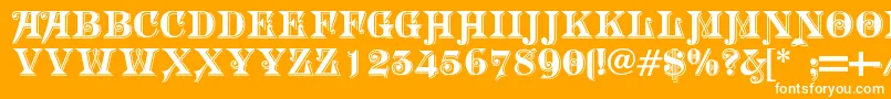 Шрифт Morgantwentynine – белые шрифты на оранжевом фоне
