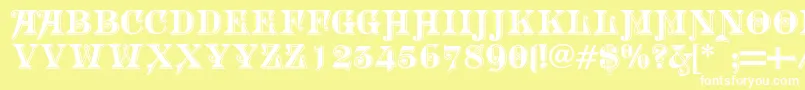 Morgantwentynine Font – White Fonts on Yellow Background