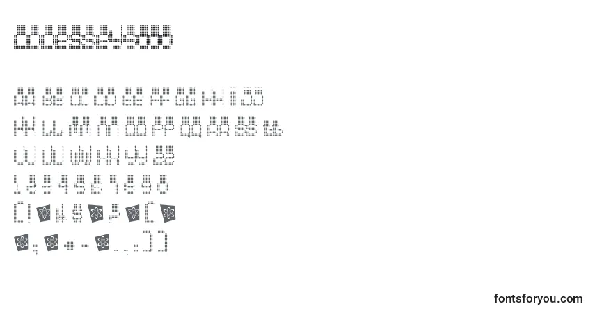 Czcionka Oddessey5000 – alfabet, cyfry, specjalne znaki