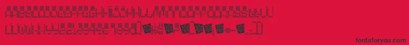 フォントOddessey5000 – 赤い背景に黒い文字