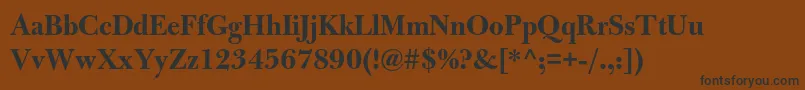 フォントBulmermtstdBolddisplay – 黒い文字が茶色の背景にあります