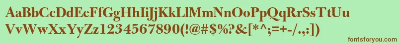 BulmermtstdBolddisplay Font – Brown Fonts on Green Background