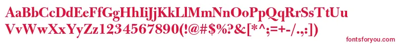 フォントBulmermtstdBolddisplay – 白い背景に赤い文字