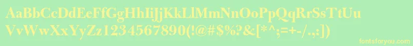 BulmermtstdBolddisplay Font – Yellow Fonts on Green Background