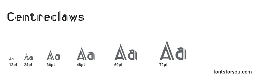Centreclaws Font Sizes