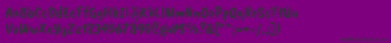 CaveatbrushRegular-Schriftart – Schwarze Schriften auf violettem Hintergrund