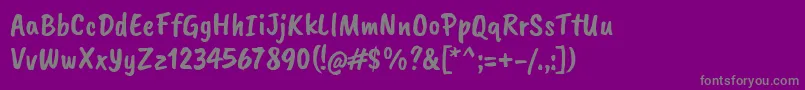 Шрифт CaveatbrushRegular – серые шрифты на фиолетовом фоне