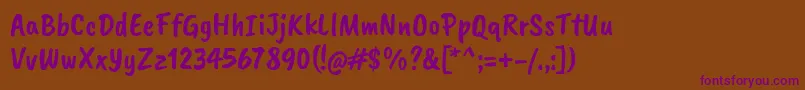 CaveatbrushRegular Font – Purple Fonts on Brown Background