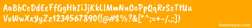 CaveatbrushRegularフォントについての詳細 フォントCaveatbrushRegular – オレンジの背景に白い文字