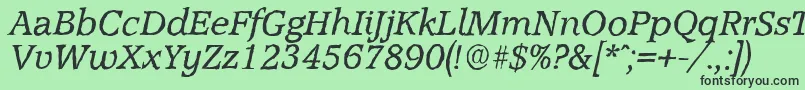 AccoladeantiqueItalic Font – Black Fonts on Green Background