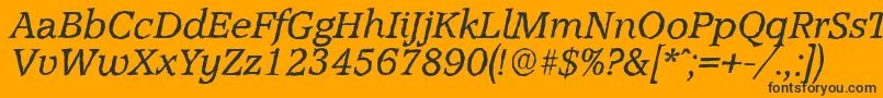 AccoladeantiqueItalic Font – Black Fonts on Orange Background