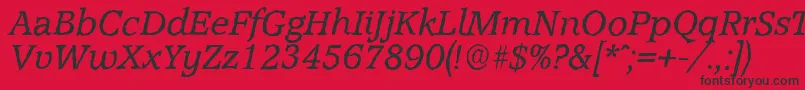 Шрифт AccoladeantiqueItalic – чёрные шрифты на красном фоне