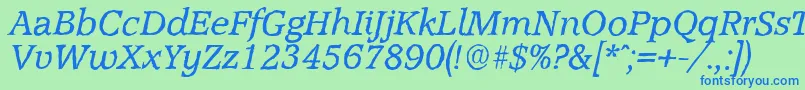 AccoladeantiqueItalic Font – Blue Fonts on Green Background