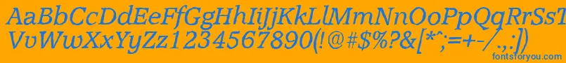 AccoladeantiqueItalic Font – Blue Fonts on Orange Background