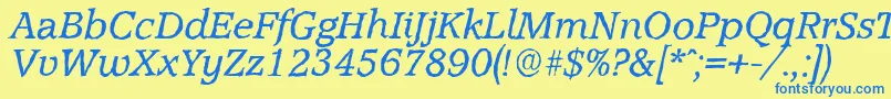More about AccoladeantiqueItalic Font AccoladeantiqueItalic Font – Blue Fonts on Yellow Background