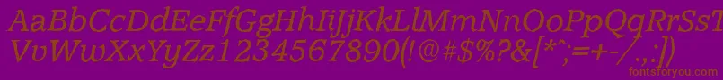 AccoladeantiqueItalic Font – Brown Fonts on Purple Background