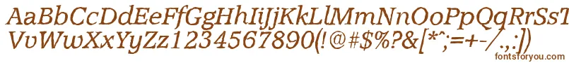 Шрифт AccoladeantiqueItalic – коричневые шрифты на белом фоне