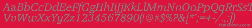 fuente AccoladeantiqueItalic – Fuentes Grises Sobre Fondo Rojo