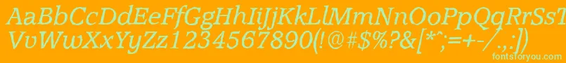 AccoladeantiqueItalic Font – Green Fonts on Orange Background