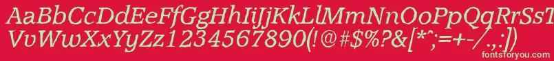 AccoladeantiqueItalic Font – Green Fonts on Red Background