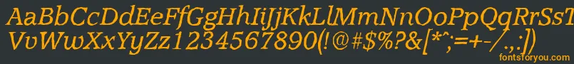 AccoladeantiqueItalic Font – Orange Fonts on Black Background