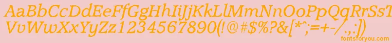 More about AccoladeantiqueItalic Font AccoladeantiqueItalic Font – Orange Fonts on Pink Background