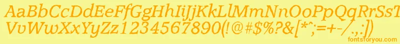 AccoladeantiqueItalic Font – Orange Fonts on Yellow Background