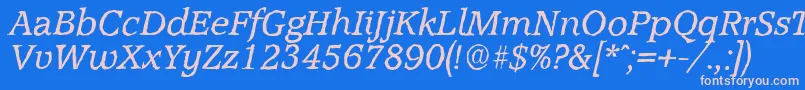 Fonte AccoladeantiqueItalic – fontes rosa em um fundo azul