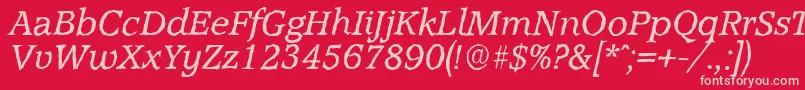 Czcionka AccoladeantiqueItalic – różowe czcionki na czerwonym tle