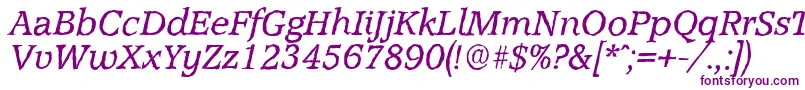 Шрифт AccoladeantiqueItalic – фиолетовые шрифты на белом фоне