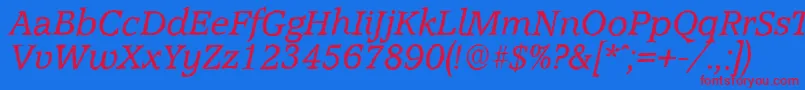 Police AccoladeantiqueItalic – polices rouges sur fond bleu