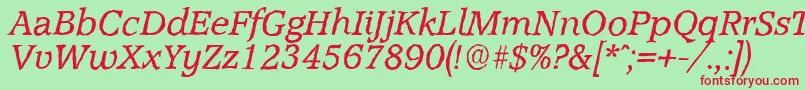 Шрифт AccoladeantiqueItalic – красные шрифты на зелёном фоне