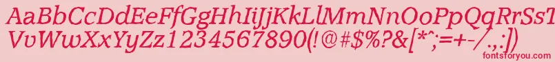 AccoladeantiqueItalic Font – Red Fonts on Pink Background