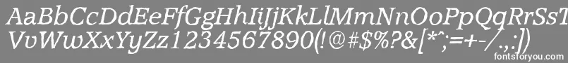 Czcionka AccoladeantiqueItalic – białe czcionki na szarym tle