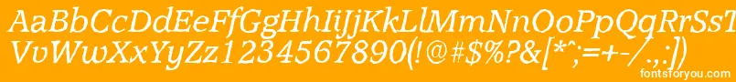 AccoladeantiqueItalic Font – White Fonts on Orange Background