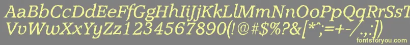 AccoladeantiqueItalic Font – Yellow Fonts on Gray Background