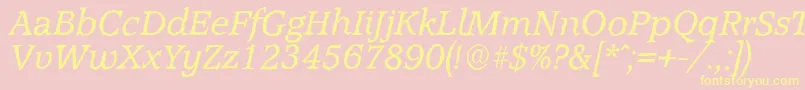 AccoladeantiqueItalic Font – Yellow Fonts on Pink Background