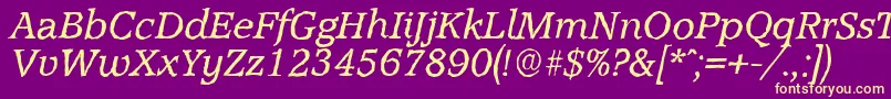 Шрифт AccoladeantiqueItalic – жёлтые шрифты на фиолетовом фоне