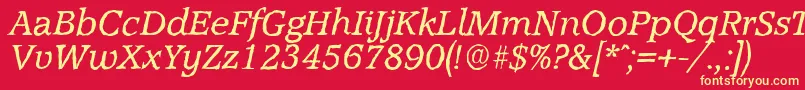 AccoladeantiqueItalic Font – Yellow Fonts on Red Background
