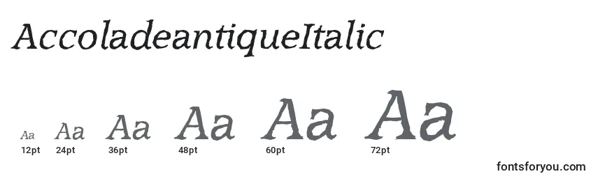 AccoladeantiqueItalic Font Sizes