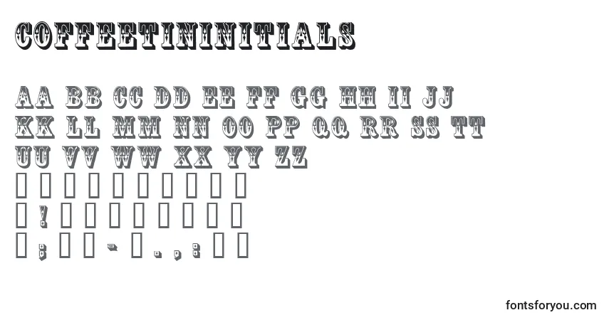 CoffeetinInitials-fontti – aakkoset, numerot, erikoismerkit