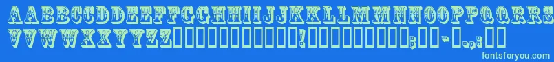 CoffeetinInitials Font – Green Fonts on Blue Background