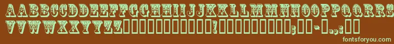 CoffeetinInitials Font – Green Fonts on Brown Background