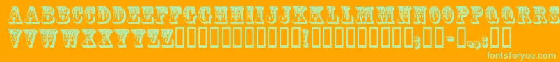 CoffeetinInitials Font – Green Fonts on Orange Background