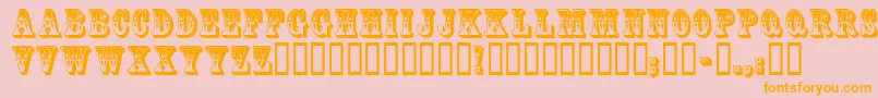 CoffeetinInitials-Schriftart – Orangefarbene Schriften auf rosa Hintergrund